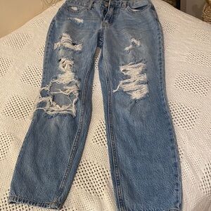 Women’s Distressed Blue Jeans